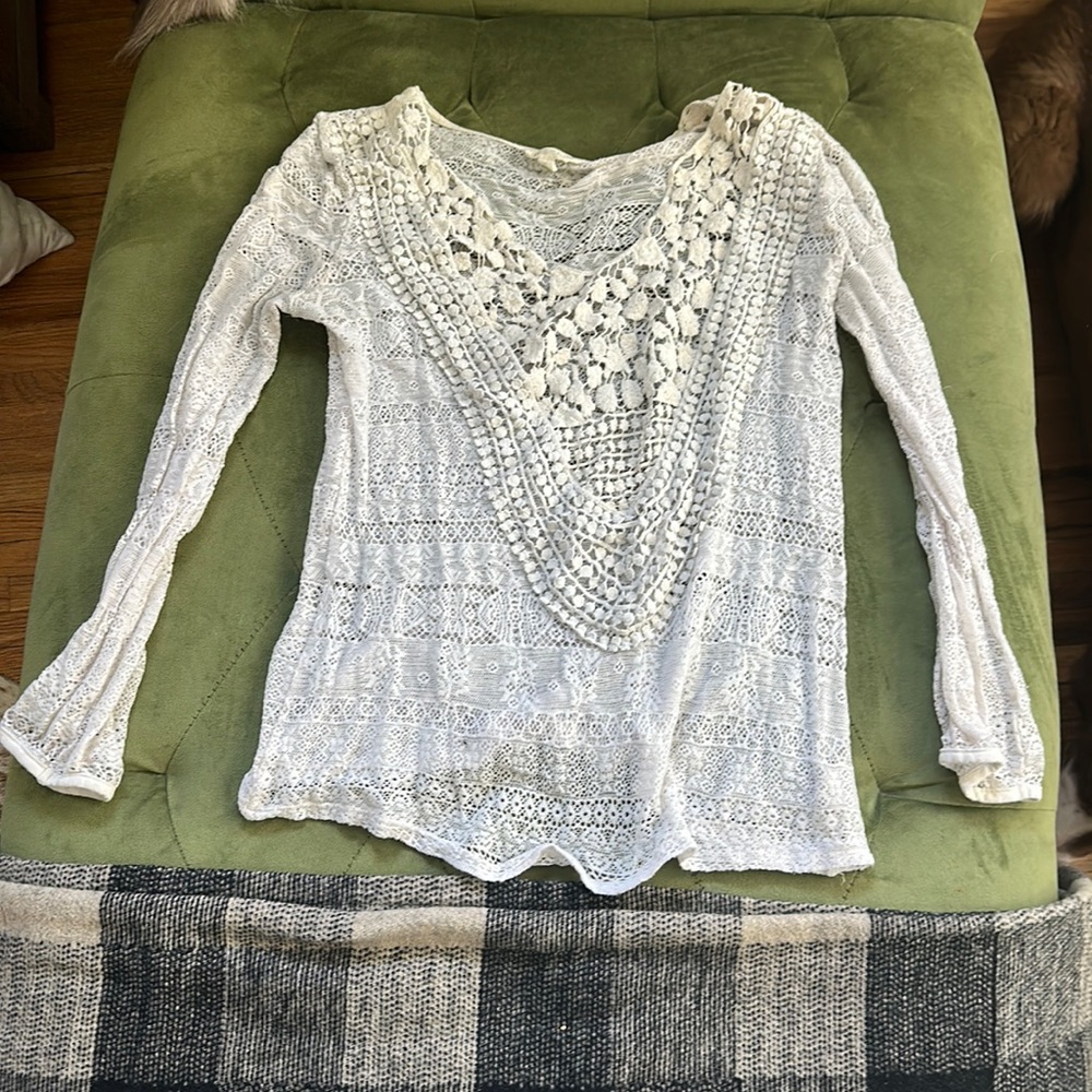 Lace, see-through blouse